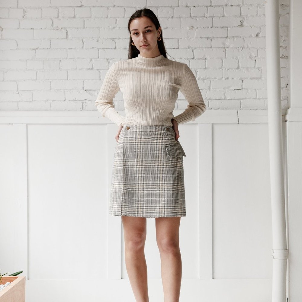 ACNE STUDIOS Ivonne Glossy Check Skirt